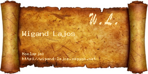 Wigand Lajos névjegykártya